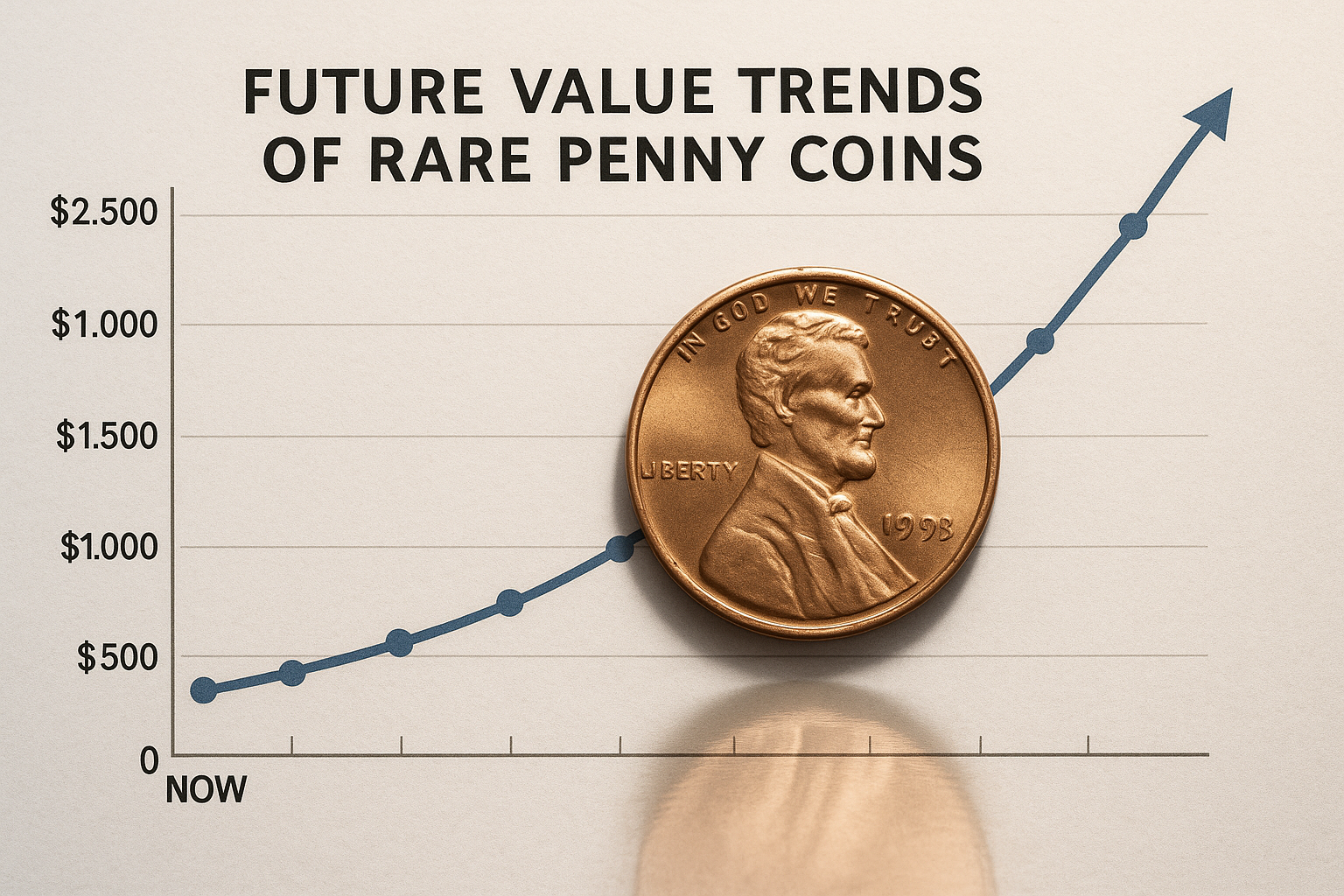 A chart with future value trends of rare penny coins