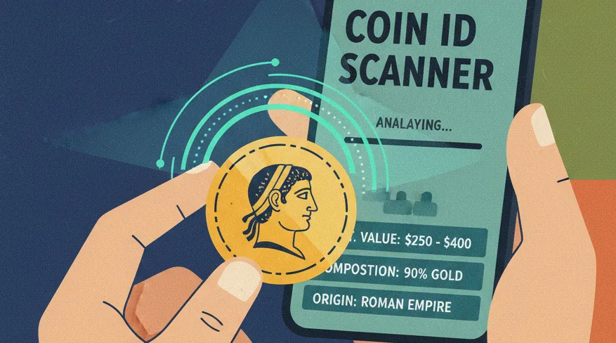 scanning the coin via the Coin ID Scanner app
